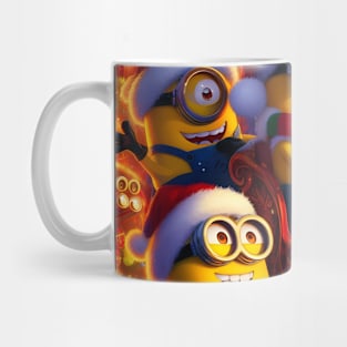 Merry Minions: Festive Christmas Art Prints Featuring Whimsical Minion Designs for a Joyful Holiday Celebration! Mug